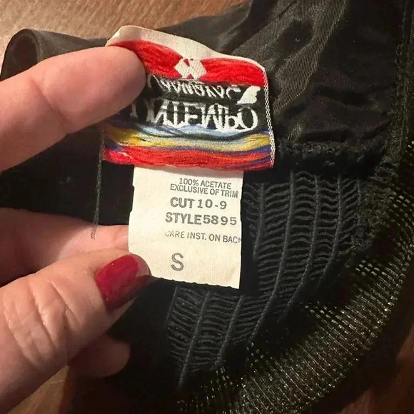 Black And Gold Sparkly Tube Top. Elastic. Size S. Boning In Front For Structure - Picture 4 of 6